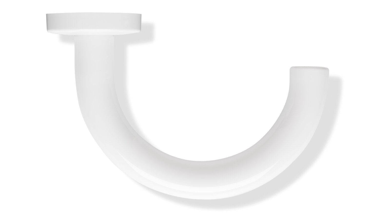 Lever handle with round U-shape in the colour signal white made of polyamide