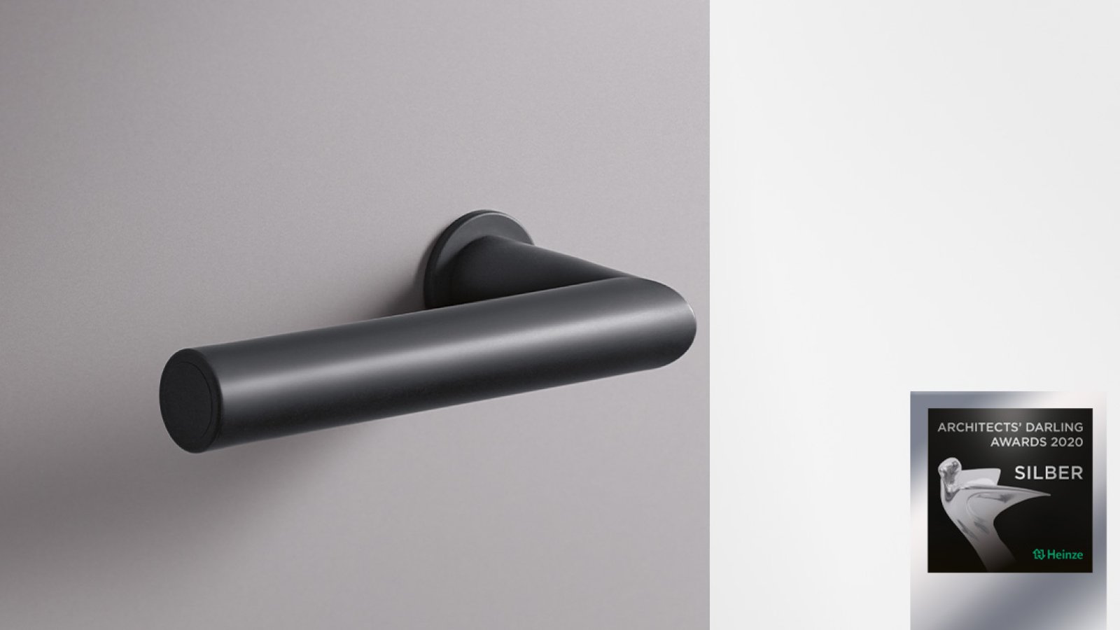 Minimalist door handle in the colour black matt