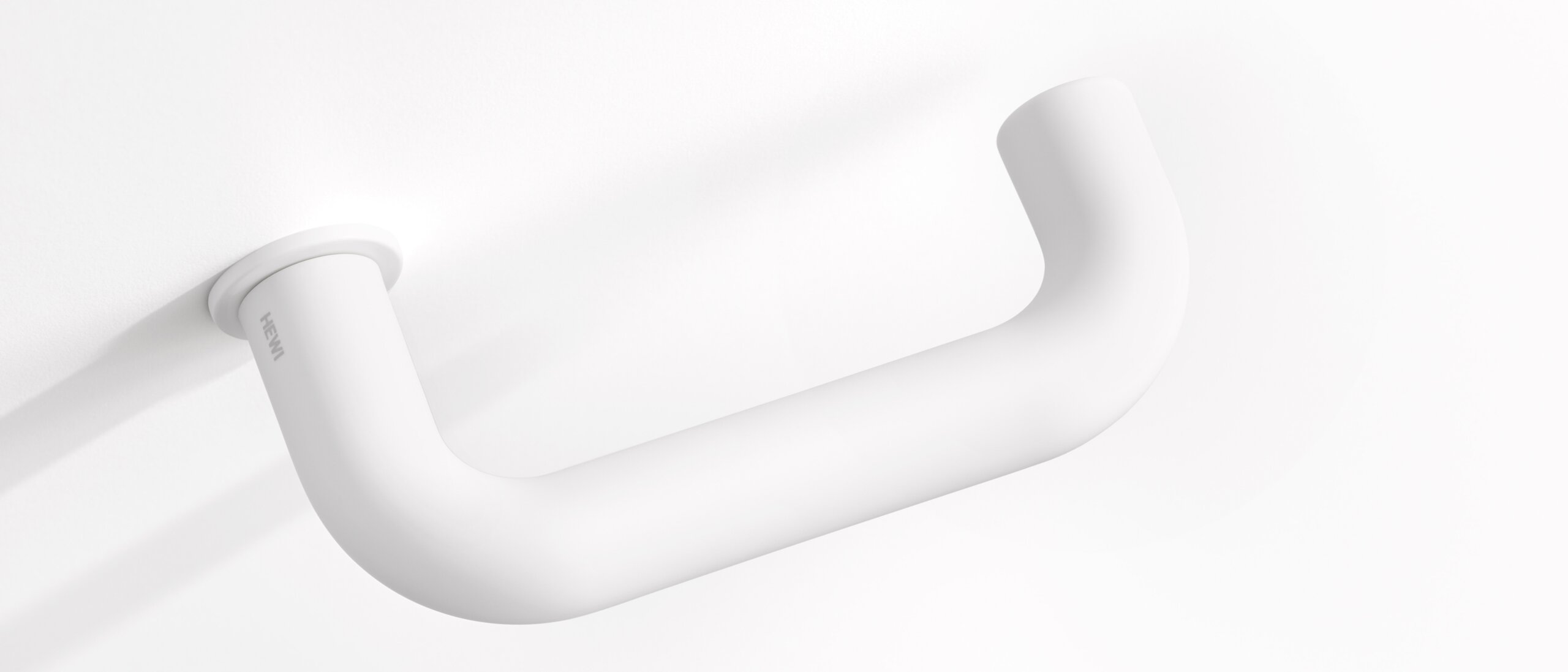 Lever handle in the colour white matt made of polyamide