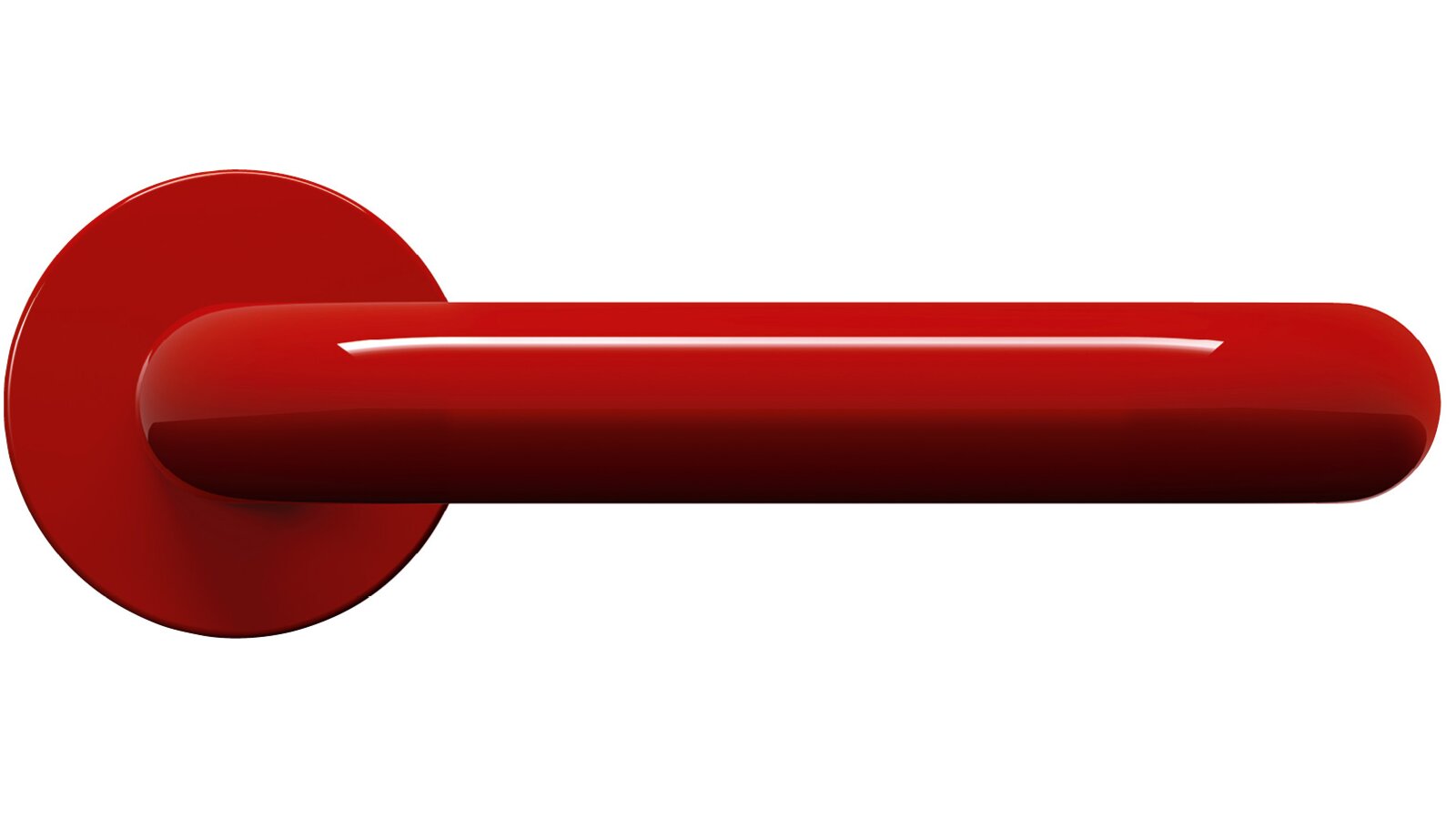 Lever handle in the colour red