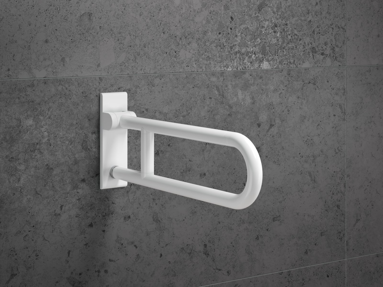Removable folding support handle in the colour signal white matt made of polyamide